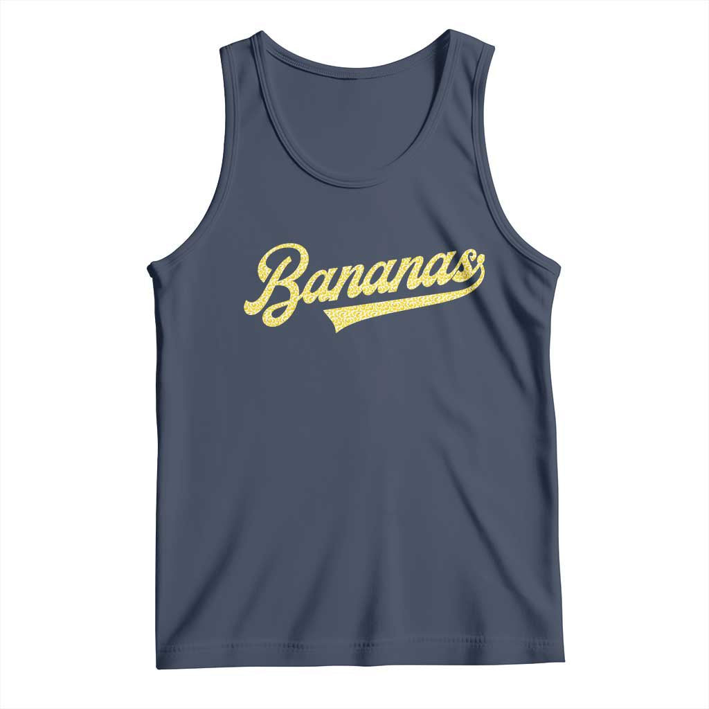 Funny Banana Pattern Typography Tank Top Retro Throwback Fruit Lover TS12 Navy Print Your Wear