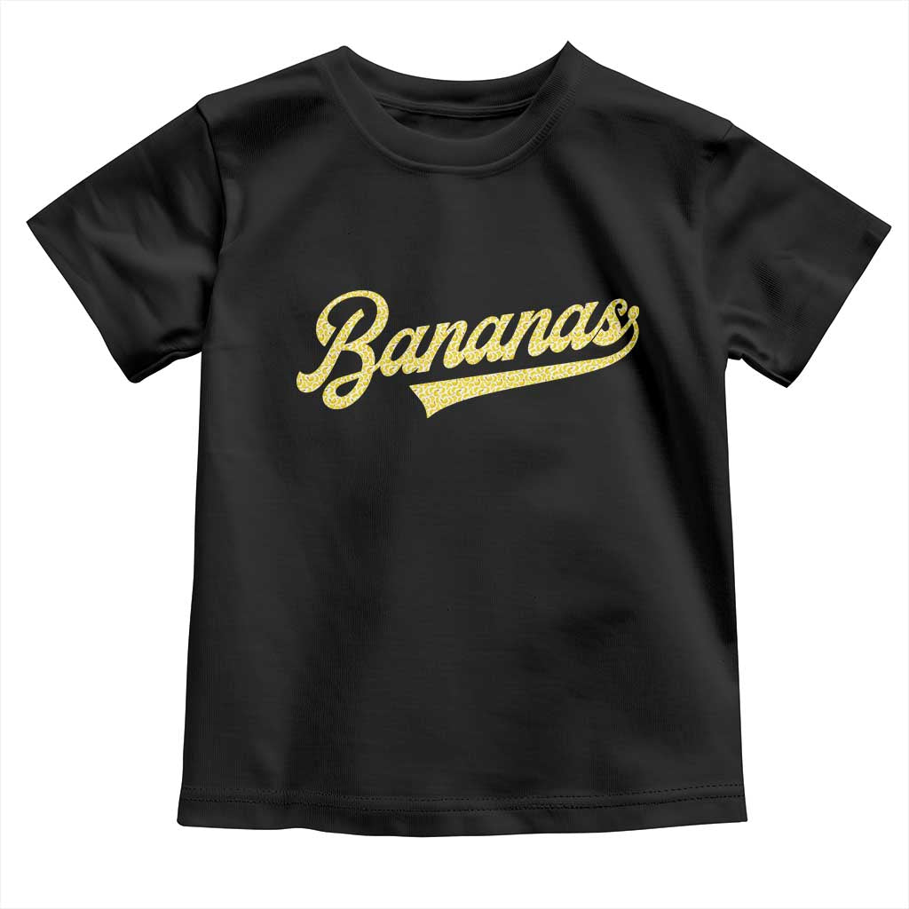 Funny Banana Pattern Typography Toddler T Shirt Retro Throwback Fruit Lover TS12 Black Print Your Wear