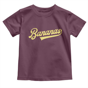 Funny Banana Pattern Typography Toddler T Shirt Retro Throwback Fruit Lover TS12 Maroon Print Your Wear