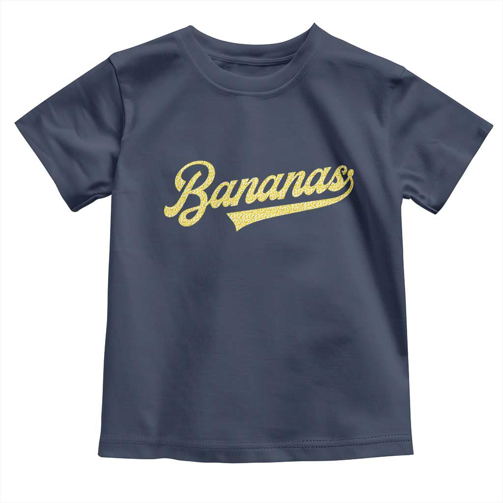 Funny Banana Pattern Typography Toddler T Shirt Retro Throwback Fruit Lover TS12 Navy Print Your Wear