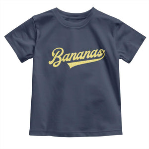 Funny Banana Pattern Typography Toddler T Shirt Retro Throwback Fruit Lover TS12 Navy Print Your Wear