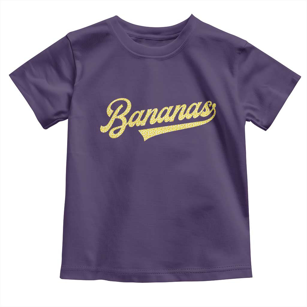 Funny Banana Pattern Typography Toddler T Shirt Retro Throwback Fruit Lover TS12 Purple Print Your Wear