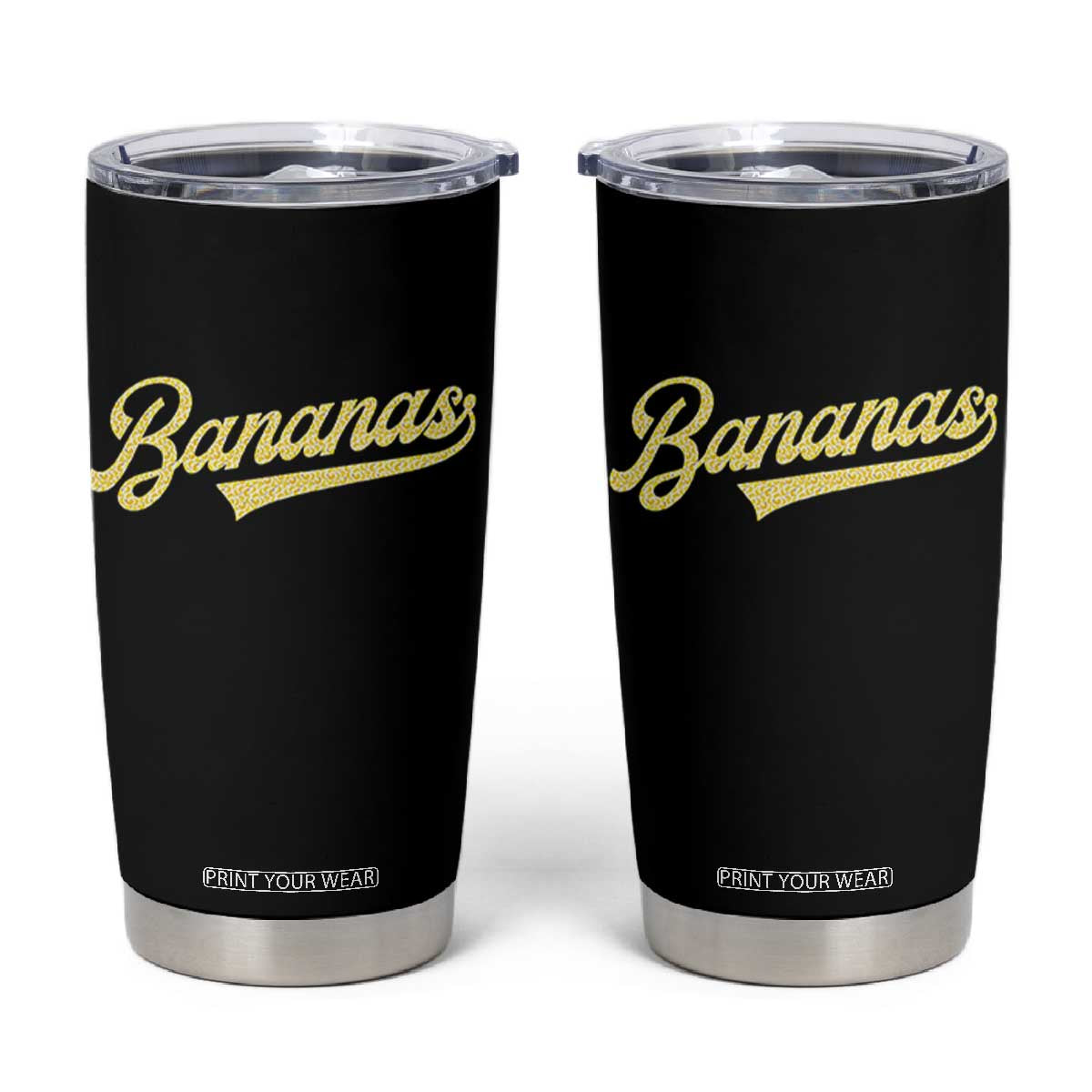 Funny Banana Pattern Typography Tumbler Cup Retro Throwback Fruit Lover TS12 Black Print Your Wear