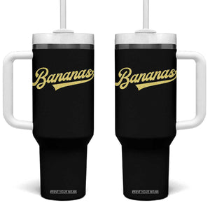 Funny Banana Pattern Typography Tumbler With Handle Retro Throwback Fruit Lover TS12 One Size: 40 oz Black Print Your Wear
