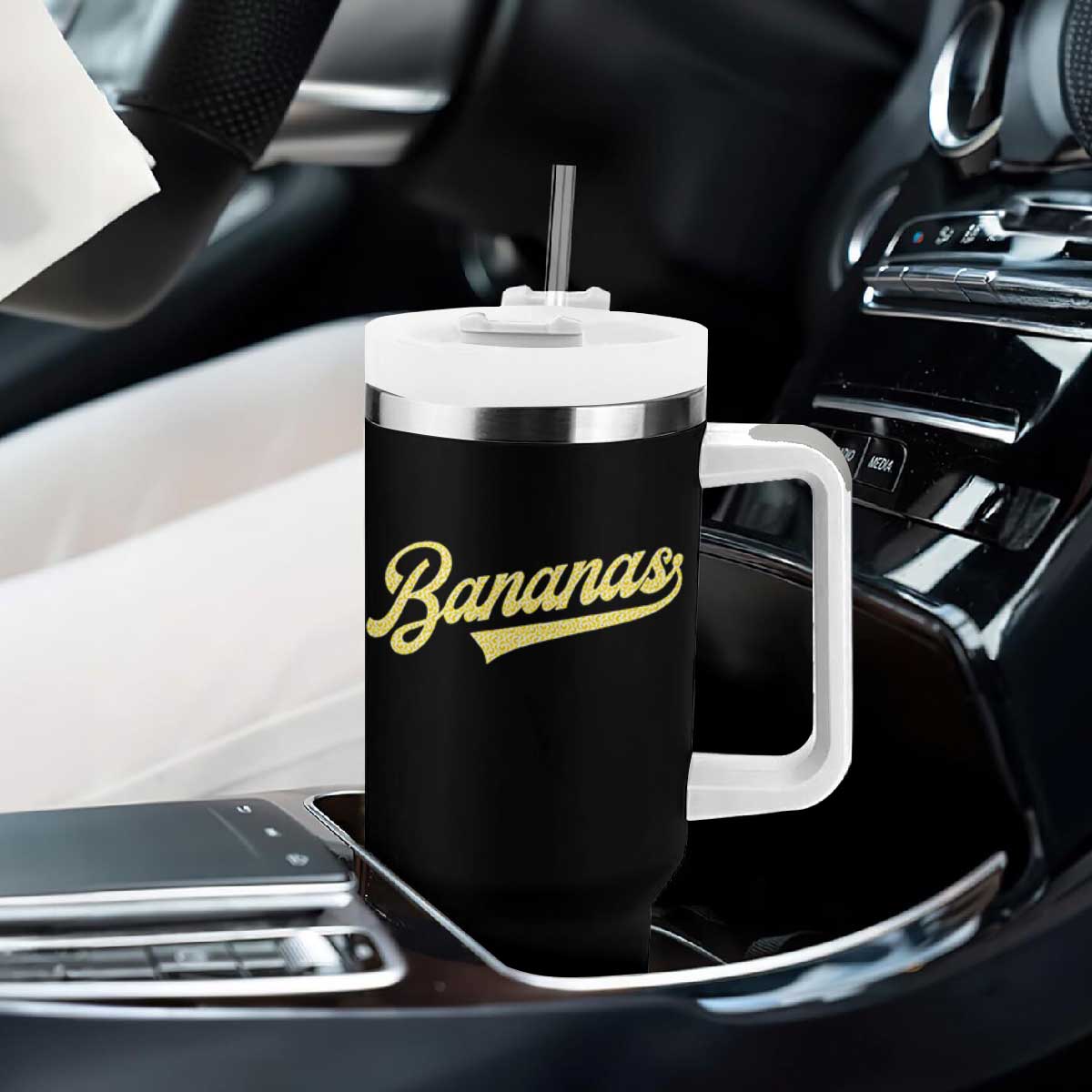 Funny Banana Pattern Typography Tumbler With Handle Retro Throwback Fruit Lover TS12 Print Your Wear