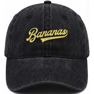 Funny Banana Pattern Typography Washed Cotton Baseball Cap Retro Throwback Fruit Lover TS12 Print Your Wear
