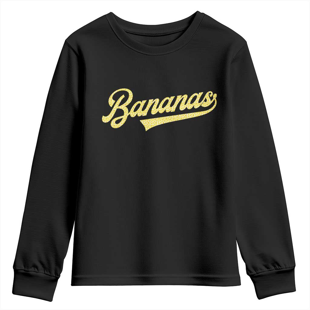 Funny Banana Pattern Typography Youth Sweatshirt Retro Throwback Fruit Lover TS12 Black Print Your Wear