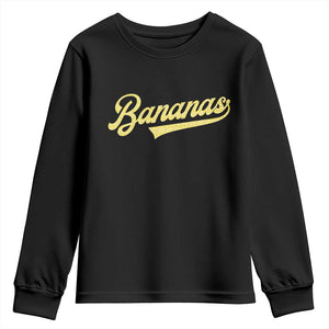 Funny Banana Pattern Typography Youth Sweatshirt Retro Throwback Fruit Lover TS12 Black Print Your Wear