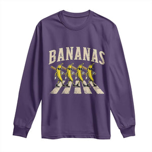 Retro Bananas Parody Long Sleeve Shirt Funny Baseball Player Gift TS12 Purple Print Your Wear