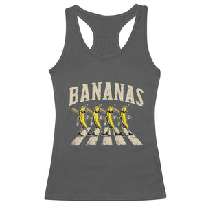 Retro Bananas Parody Racerback Tank Top Funny Baseball Player Gift TS12 Dark Heather Print Your Wear