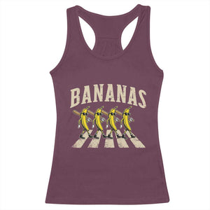 Retro Bananas Parody Racerback Tank Top Funny Baseball Player Gift TS12 Maroon Print Your Wear