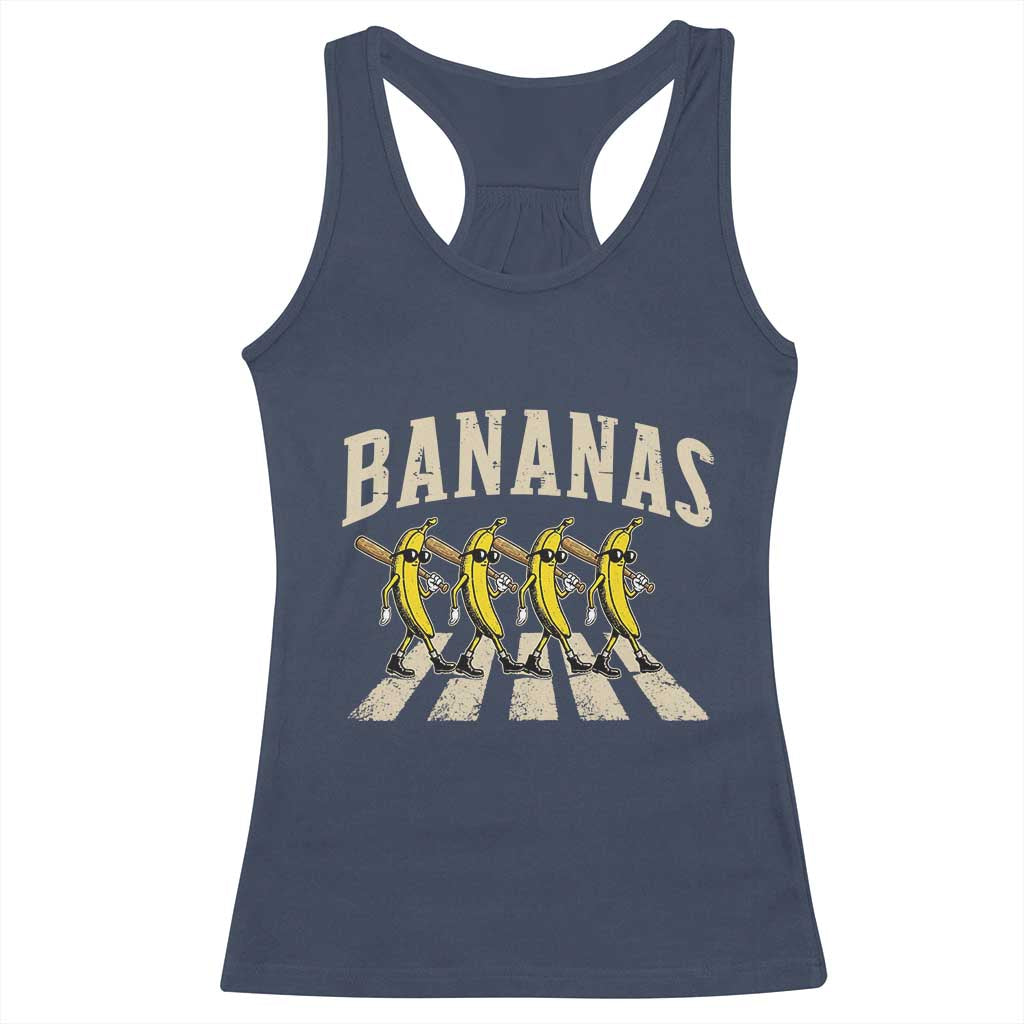 Retro Bananas Parody Racerback Tank Top Funny Baseball Player Gift TS12 Navy Print Your Wear