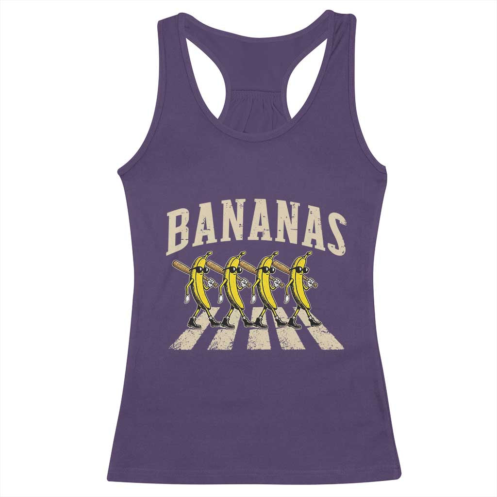 Retro Bananas Parody Racerback Tank Top Funny Baseball Player Gift TS12 Purple Print Your Wear