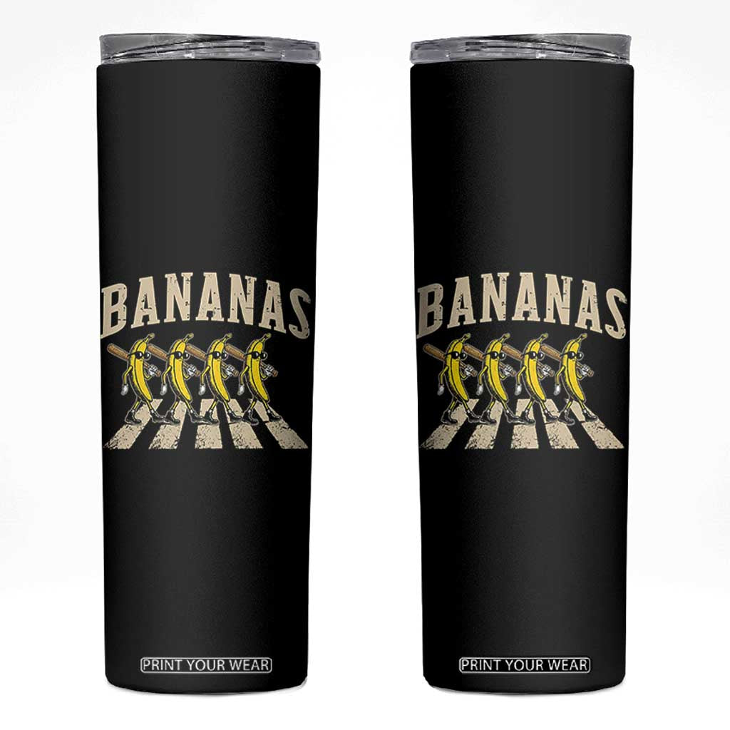 Retro Bananas Parody Skinny Tumbler Funny Baseball Player Gift TS12 Black Print Your Wear