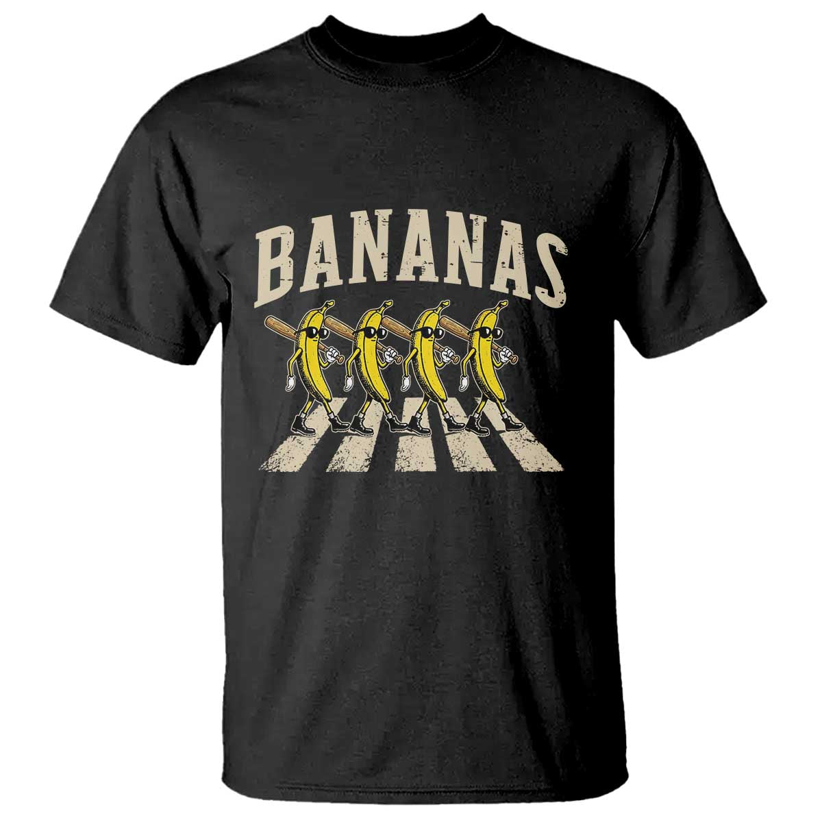 Retro Bananas Parody T Shirt Funny Baseball Player Gift TS12 Black Print Your Wear
