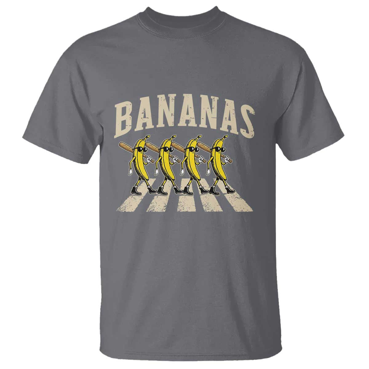 Retro Bananas Parody T Shirt Funny Baseball Player Gift TS12 Charcoal Print Your Wear