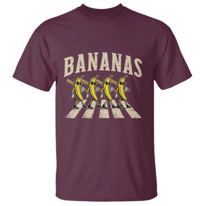 Retro Bananas Parody T Shirt Funny Baseball Player Gift TS12 Maroon Print Your Wear