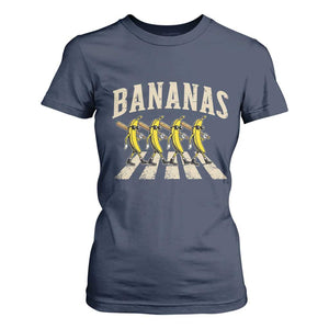 Retro Bananas Parody T Shirt For Women Funny Baseball Player Gift TS12 Navy Print Your Wear
