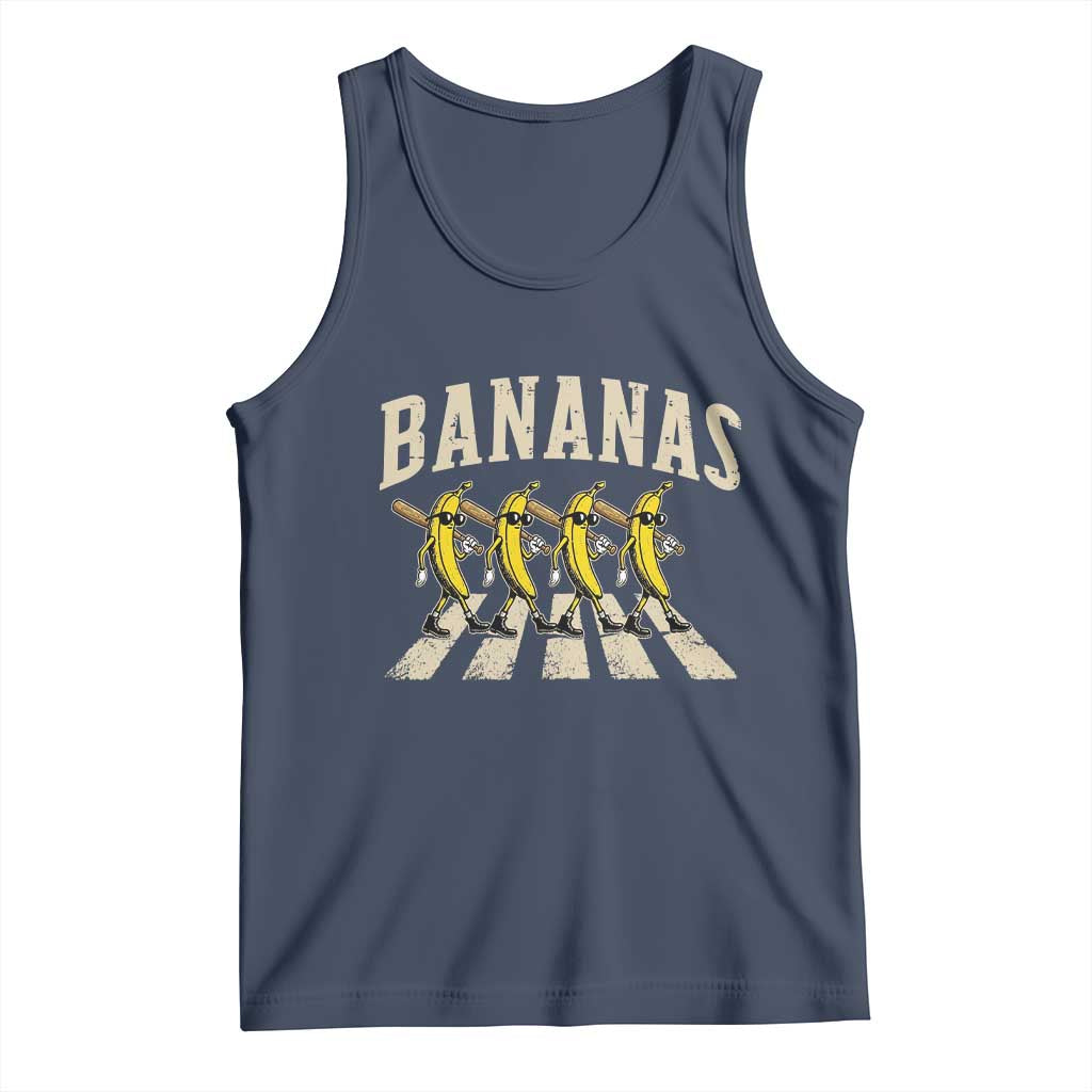 Retro Bananas Parody Tank Top Funny Baseball Player Gift TS12 Navy Print Your Wear