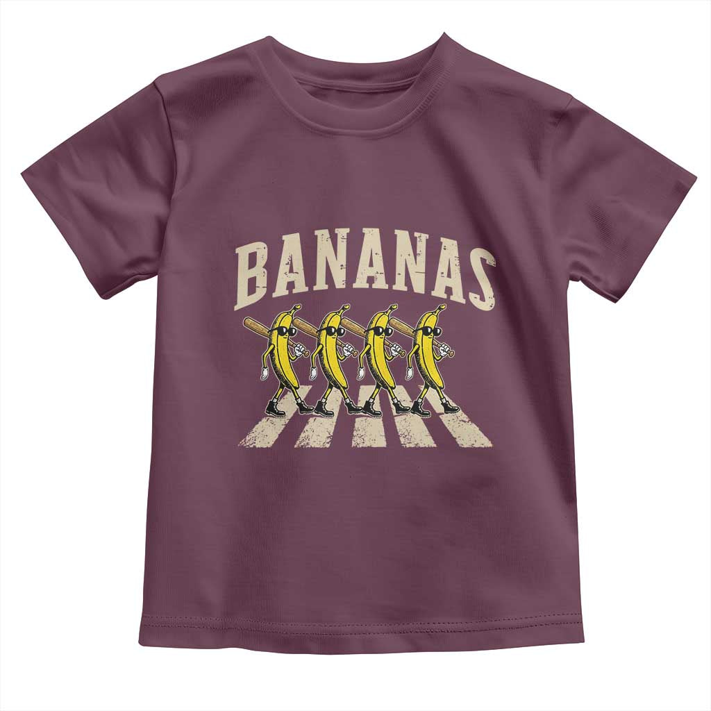 Retro Bananas Parody Toddler T Shirt Funny Baseball Player Gift TS12 Maroon Print Your Wear