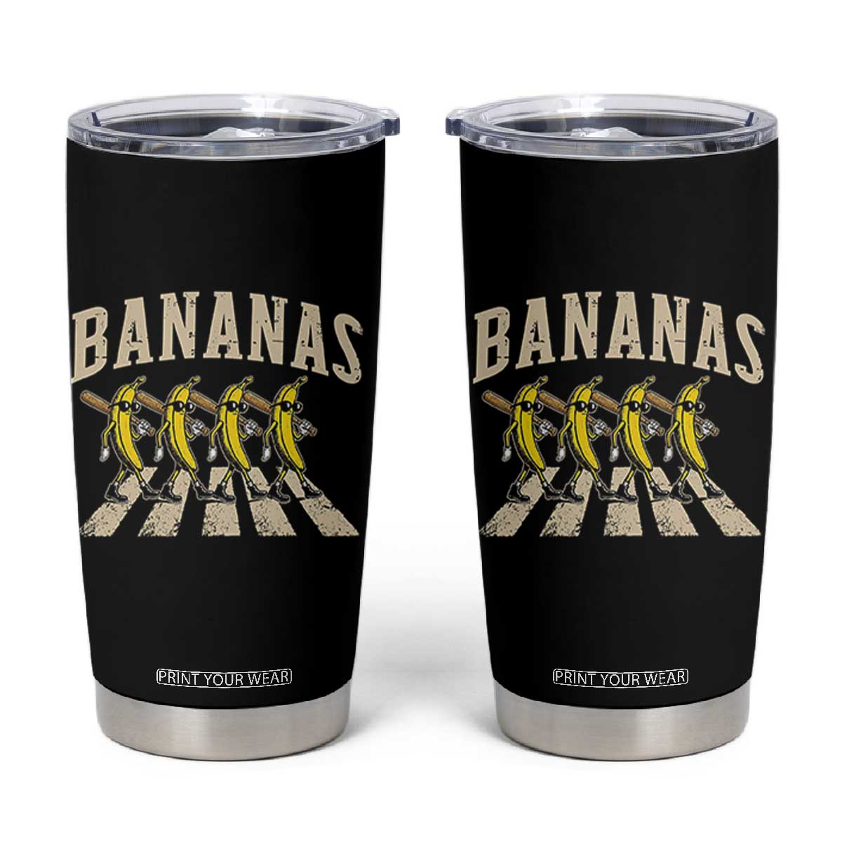 Retro Bananas Parody Tumbler Cup Funny Baseball Player Gift TS12 Black Print Your Wear