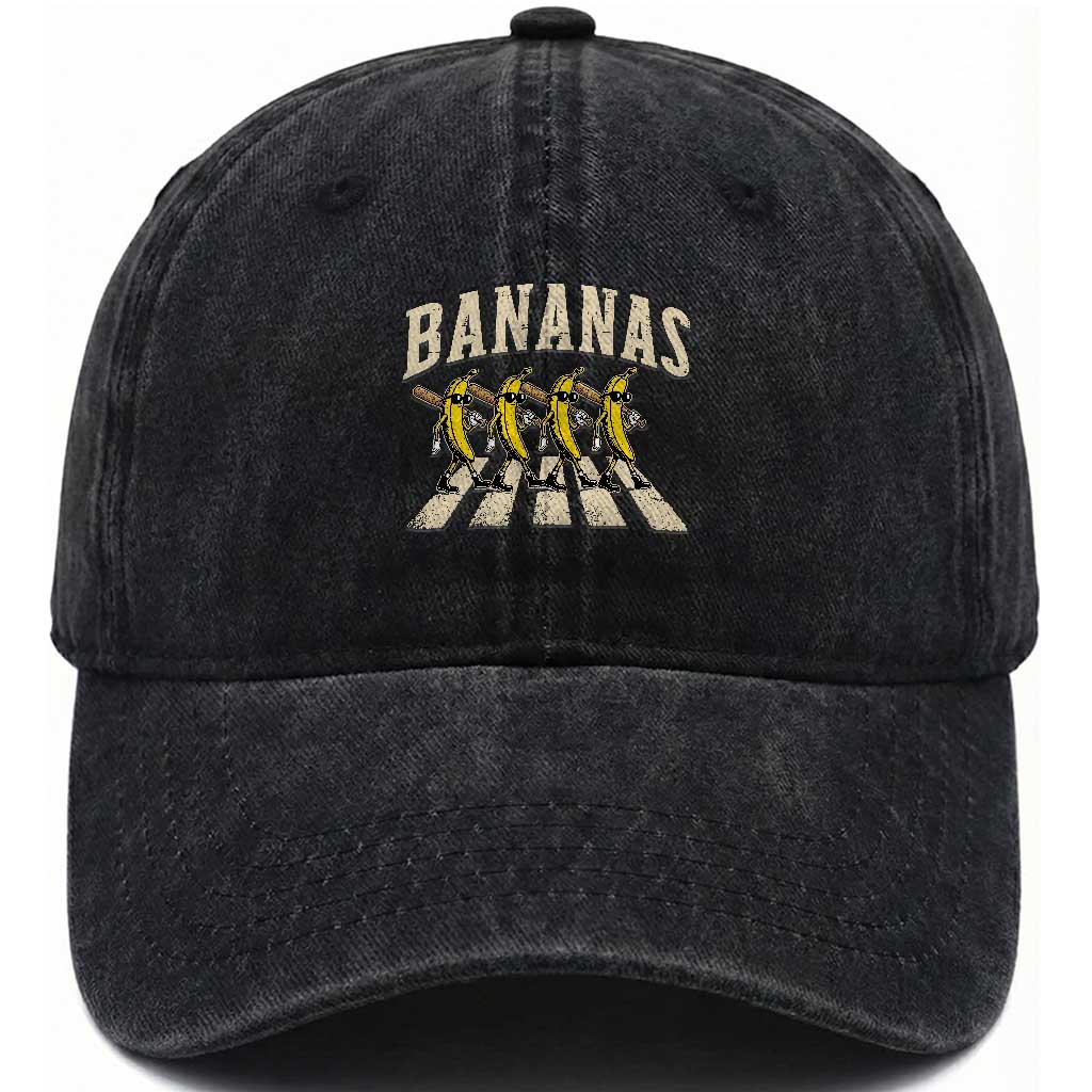 Retro Bananas Parody Washed Cotton Baseball Cap Funny Baseball Player Gift TS12 Print Your Wear