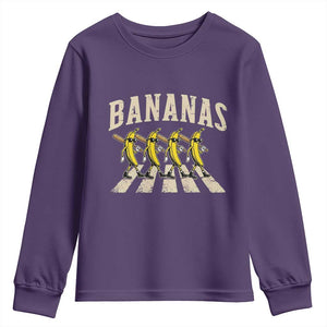 Retro Bananas Parody Youth Sweatshirt Funny Baseball Player Gift TS12 Purple Print Your Wear