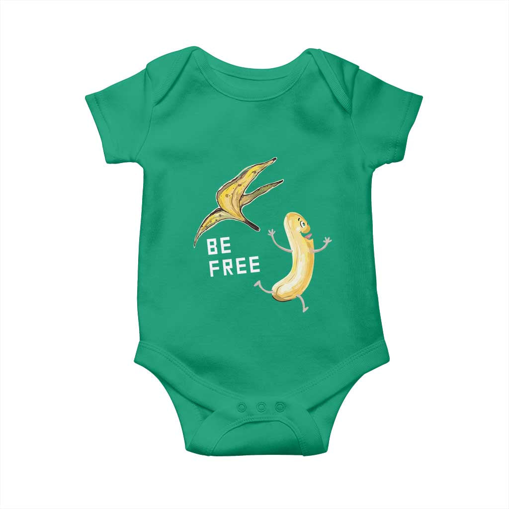 Funny Banana Striptease Be Free Graphic Baby Onesie TS12 Irish Green Print Your Wear