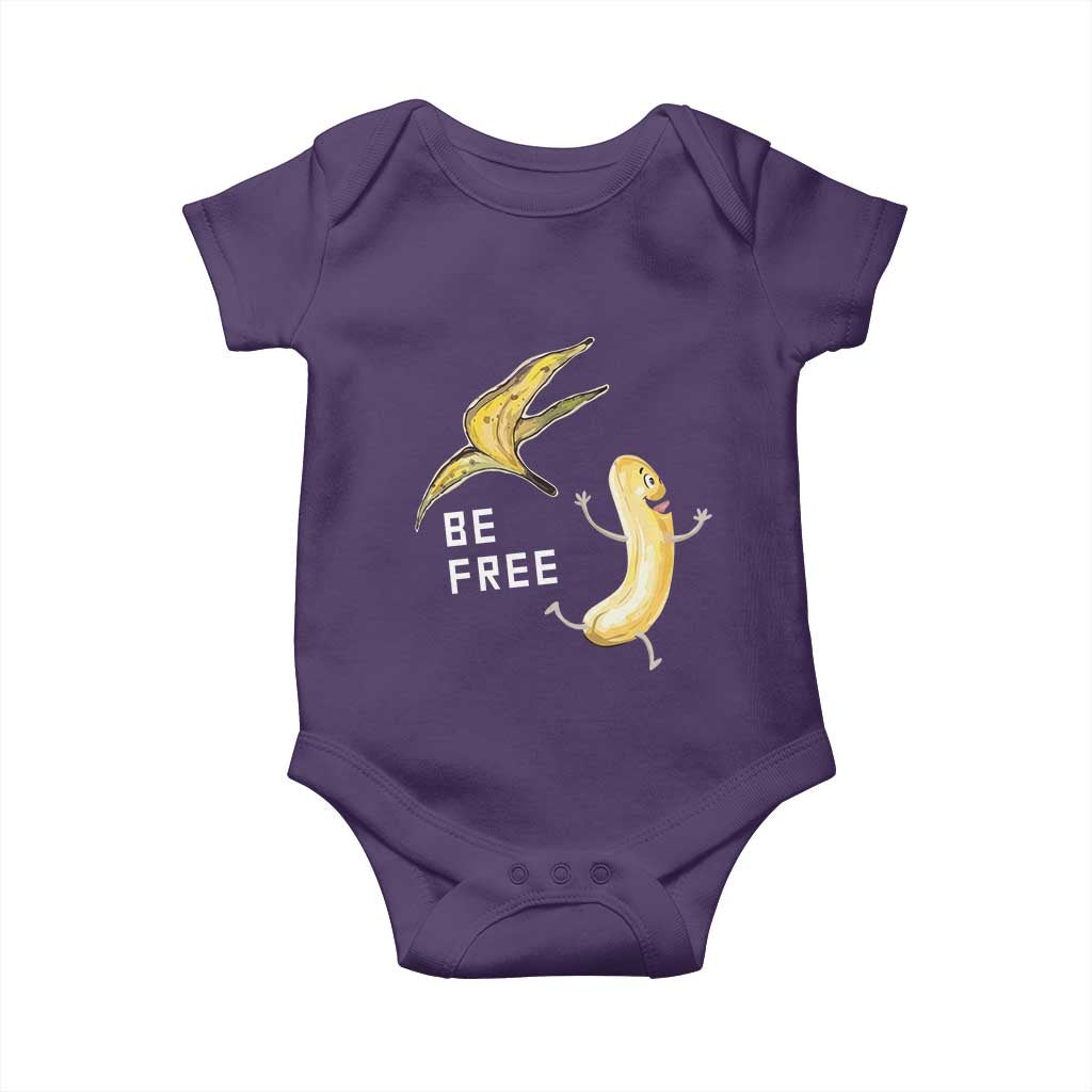 Funny Banana Striptease Be Free Graphic Baby Onesie TS12 Purple Print Your Wear