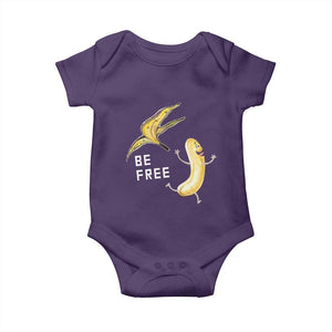 Funny Banana Striptease Be Free Graphic Baby Onesie TS12 Purple Print Your Wear