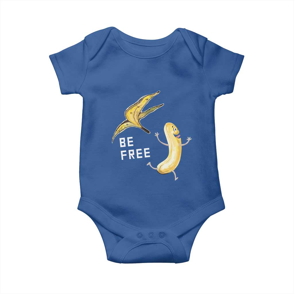 Funny Banana Striptease Be Free Graphic Baby Onesie TS12 Royal Blue Print Your Wear