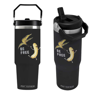 Funny Banana Striptease Be Free Graphic Flip Straw Tumbler TS12 One Size: 30 oz Black Print Your Wear