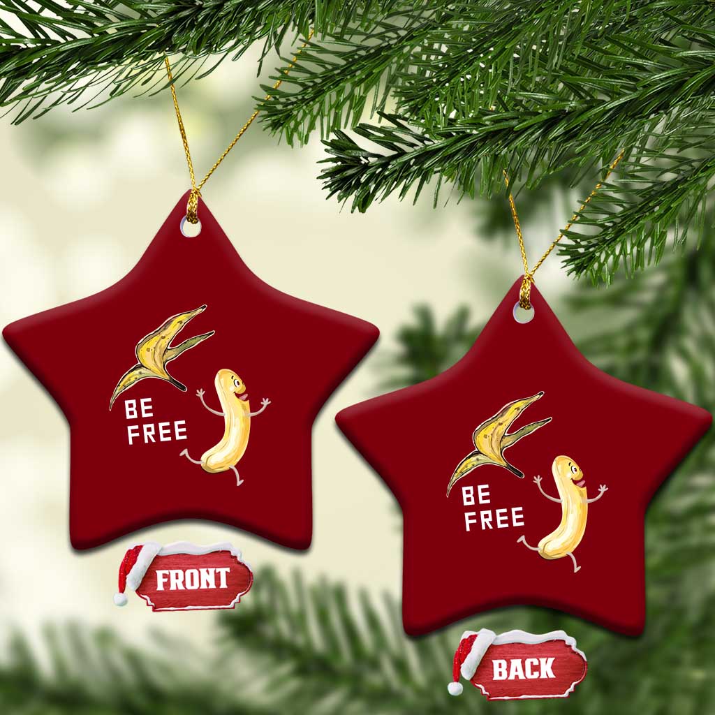 Funny Banana Striptease Be Free Graphic Ceramic Ornament TS12 Print Your Wear