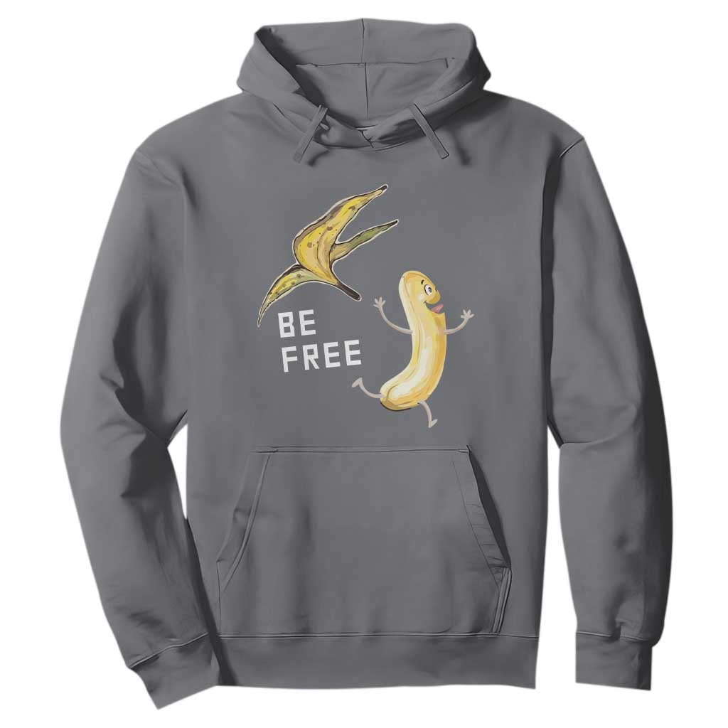 Funny Banana Striptease Be Free Graphic Hoodie TS12 Charcoal Print Your Wear