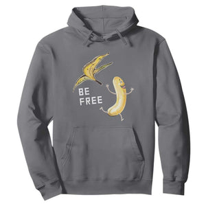 Funny Banana Striptease Be Free Graphic Hoodie TS12 Charcoal Print Your Wear