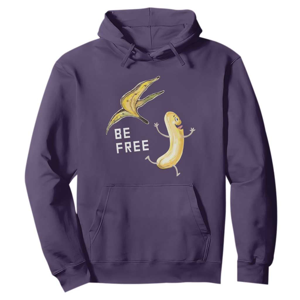 Funny Banana Striptease Be Free Graphic Hoodie TS12 Purple Print Your Wear