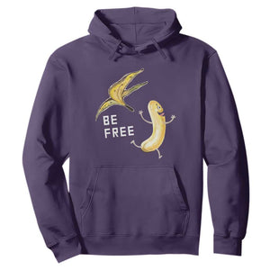 Funny Banana Striptease Be Free Graphic Hoodie TS12 Purple Print Your Wear