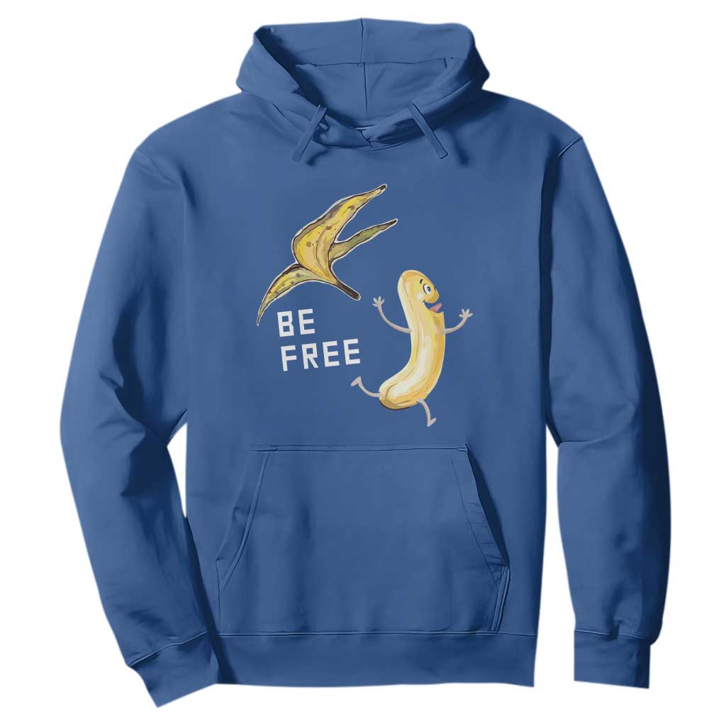 Funny Banana Striptease Be Free Graphic Hoodie TS12 Royal Blue Print Your Wear