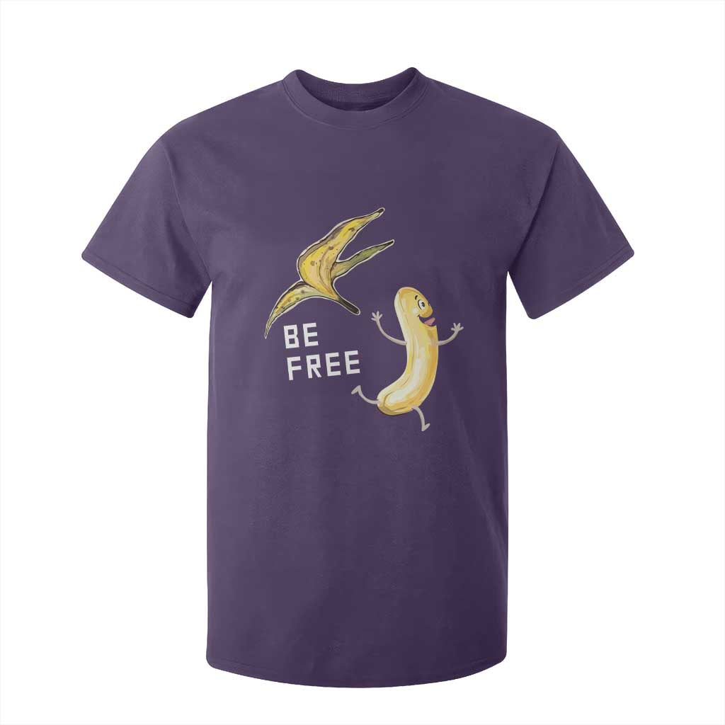Funny Banana Striptease Be Free Graphic T Shirt For Kid TS12 Purple Print Your Wear