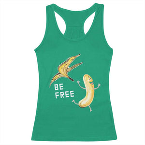 Funny Banana Striptease Be Free Graphic Racerback Tank Top TS12 Irish Green Print Your Wear