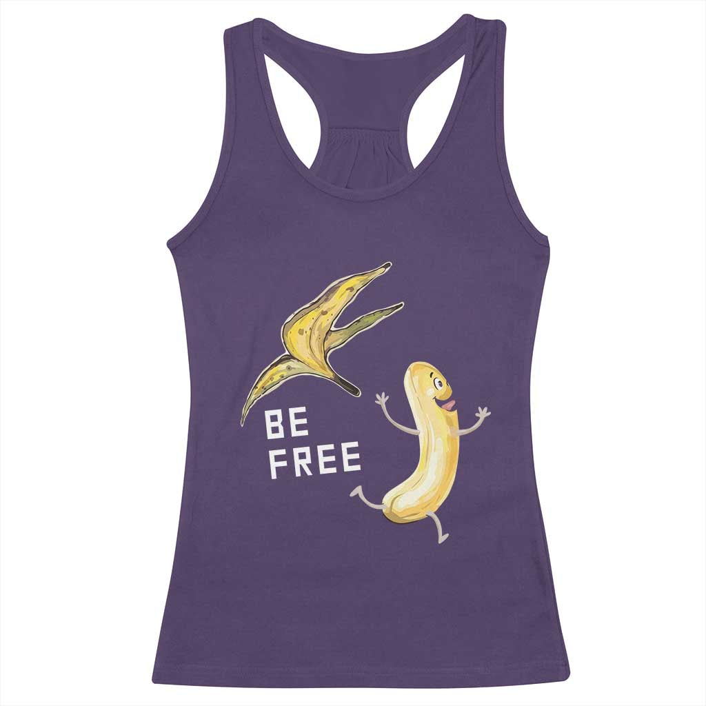 Funny Banana Striptease Be Free Graphic Racerback Tank Top TS12 Purple Print Your Wear