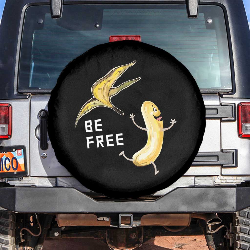 Funny Banana Striptease Be Free Graphic Spare Tire Cover TS12 No hole Black Print Your Wear