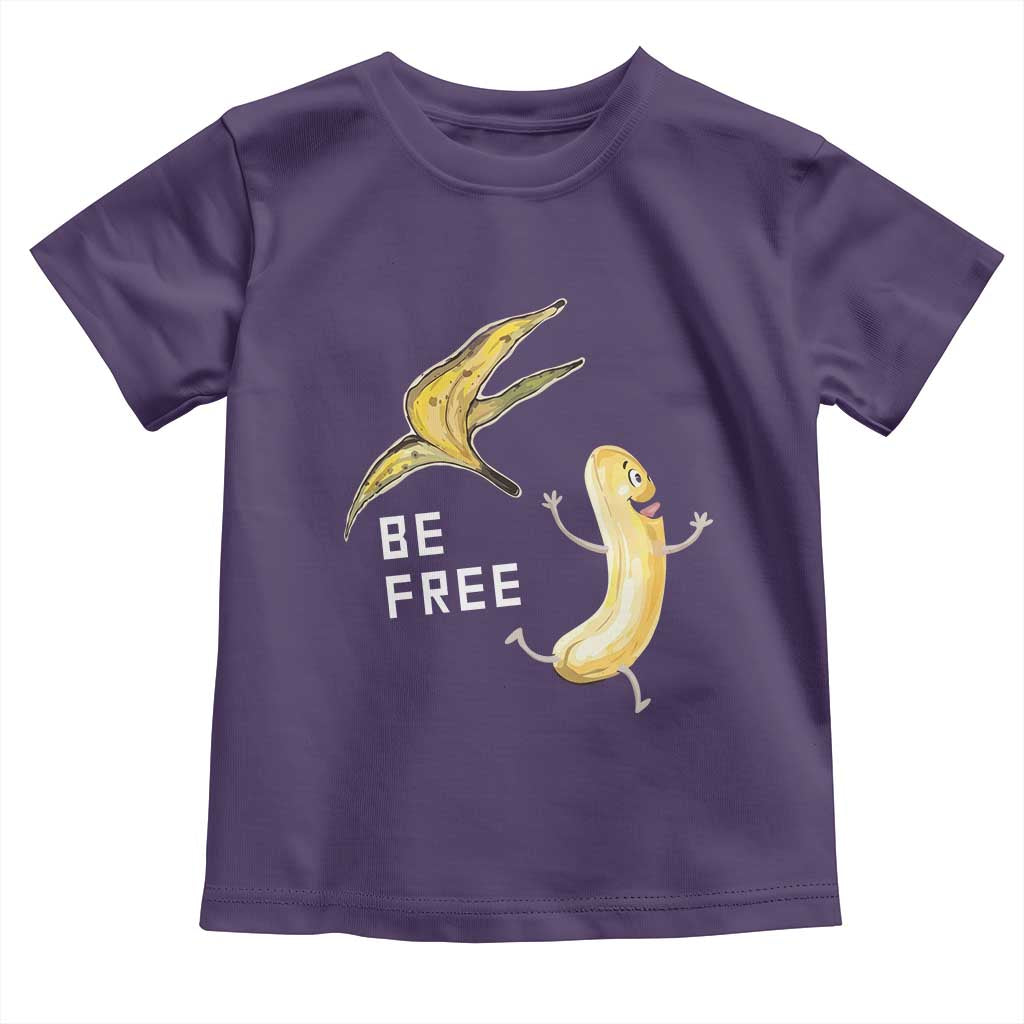 Funny Banana Striptease Be Free Graphic Toddler T Shirt TS12 Purple Print Your Wear