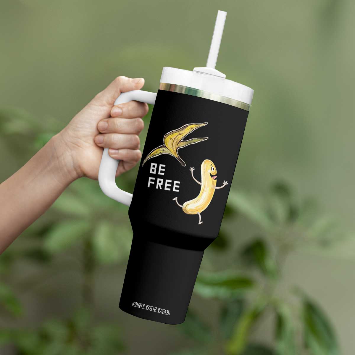 Funny Banana Striptease Be Free Graphic Tumbler With Handle TS12 Print Your Wear