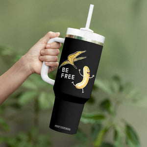 Funny Banana Striptease Be Free Graphic Tumbler With Handle TS12 Print Your Wear