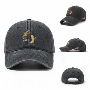 Funny Banana Striptease Be Free Graphic Washed Cotton Baseball Cap TS12 Washed Cap Universal Fit Dark Gray Print Your Wear