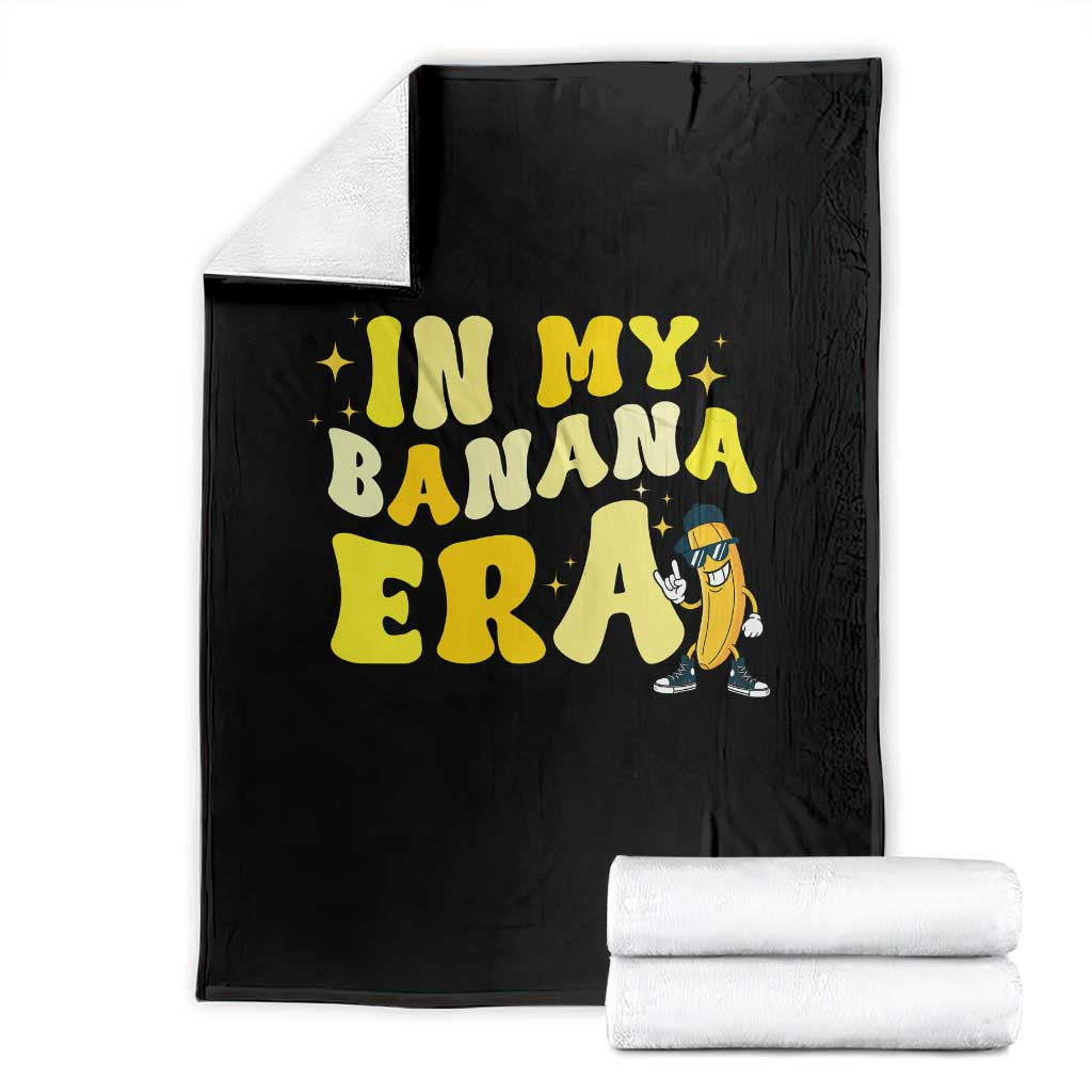 Funny In My Banana Era Graphic Throw Blanket Retro Fruit Lover TS12 Black Print Your Wear