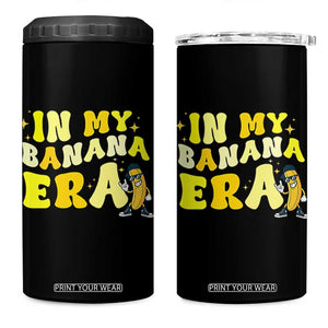 Funny In My Banana Era Graphic 4 in 1 Can Cooler Tumbler Retro Fruit Lover TS12 One Size: 16 oz Black Print Your Wear