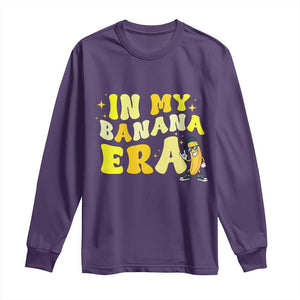 Funny In My Banana Era Graphic Long Sleeve Shirt Retro Fruit Lover TS12 Purple Print Your Wear