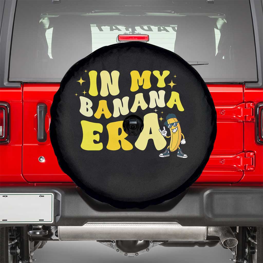 Funny In My Banana Era Graphic Spare Tire Cover Retro Fruit Lover TS12 Black Print Your Wear